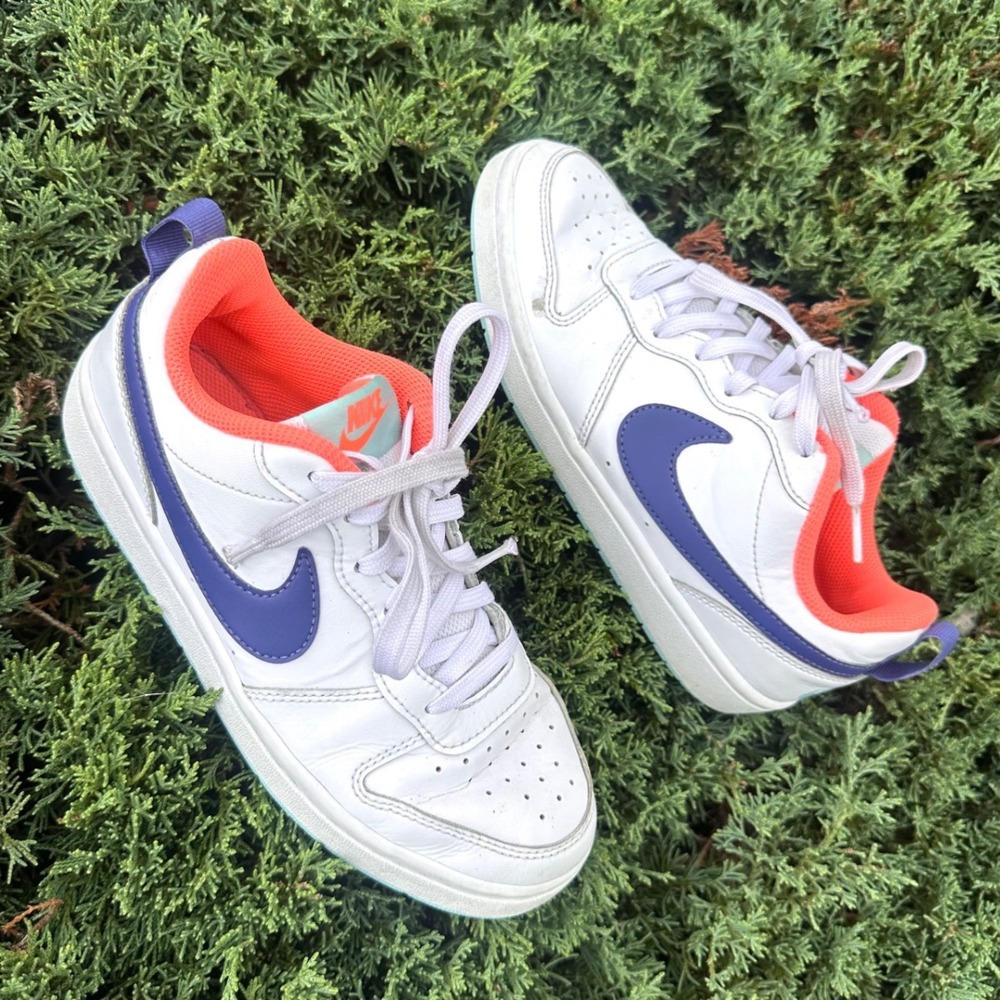 Nike Court Borough Low 2 Big Kids Athletic Shoe Size 5Y Dark Purple Rust